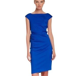 Diane von Furstenberg Gabi Cap Short Sleeve Royal Blue Dress Womens size 4